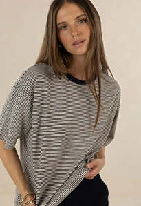Tees: Bestie Stripe Tee - Midnight