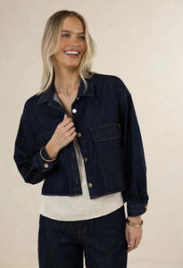 Outerwear: Ivy Denim Jacket - Dark Blue