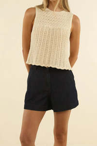 Shorts: Ivy Denim Short - Dark Denim