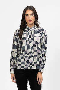 Seeking Lola: Zoe Blouse - Pastel Geo