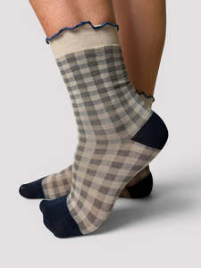 Minx: Picnic Socks - Navy/Grey