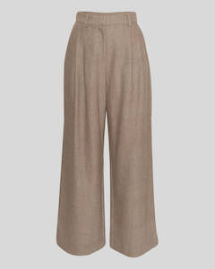 Msch Copenhagen: Jennabella High Waisted Pants - Walnut Melange