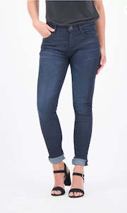 Pants: Celia Straight Leg Jeans - Ink Dark Used (30 Leg Length)