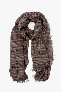 Accessories: Serene Plaid Scarf - Autumn Merlot