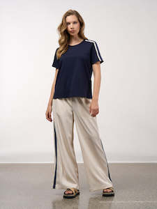 Madly Sweetly: Linear Tee - Navy