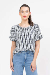 Seeking Lola: Vibrant Top - Bold Navy Spot