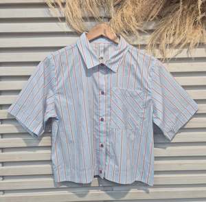 Leila Luca: The Cute Shirt - Powder Blue Stripe