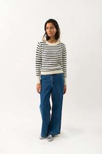 Lollys Laundry: Dane Jumper - Dark Blue Stripe