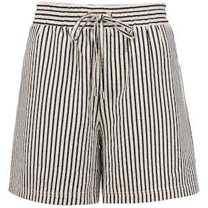 Moke: Hana Women’s Boxer Short - Navy/White Stripe