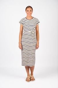 Parker Dress - Cream/Ink