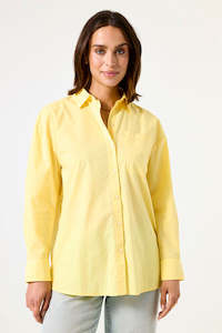 Shirts: Fresh Yellow Poplin Shirt