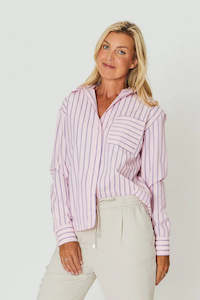Chloe Shirt - Purple Stripe