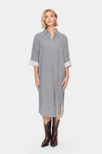 Saint Tropez: Zalinda Stripe Shirt Dress - Ice Night Sky Stripe