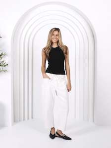 Leo Barrel Jean - White