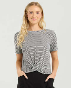 Et Alia: Twist Tee - Monochrome Stripe
