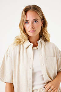 Shirts: Garcia Beige Stone Shirt