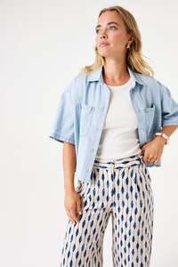 Shirts: Bleached Shirt - Bleached Blue