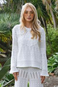 Coop: Boho Breeze Sweater - White