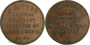 Products: B. Gittos, Leather Merchant, Auckland 1864 - colonialcollectables buying and selling coins medals banknotes Colonial Collectables.com
