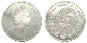 Products: 25th Anniversary 5 Dollars Proof. - colonialcollectables buying and selling coins medals banknotes Colonial Collectables.com