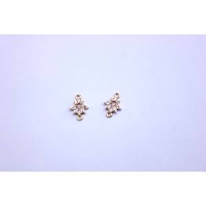 Crystal Charms: Crystal Flower Connector Charm -  Gold 2pc