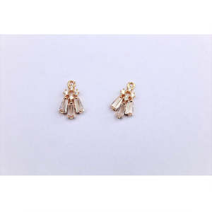 Crystal Charms: Gold Crystal Charm Small - 2pc