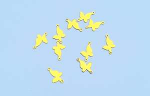 Discontinued: Z3. Brass Butterfly Connector Charm - 10 pcs