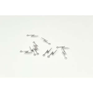 Discontinued: Silver Lightning Bolt Charm -10pc