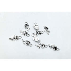 Rose Charm - Gold & Silver - 10pcs