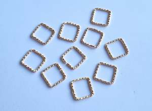 Square Connector Charm 13mm & 15mm - 10 pcs, 4 colours