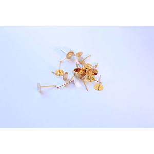 Earring Basics: Gold Stainless Steel Flat Back Posts 50pc packs