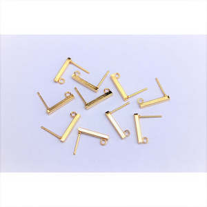 Earring Basics: Gold 15mm Bar Stud Stainless Steel - 10 & 20 pc packs