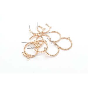 Earring Novelty: KC Gold Twisted Hoop Stainless Steel - 10pc
