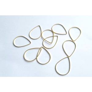 Charms: Large Teardrop Hollow Charm - Gold & Silver - 10pcs