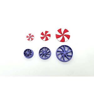 Christmas Collection: Christmas Peppermint Candy Clay Cutter - 3 sizes