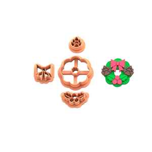 Shape Cutters: Christmas Wreath with detail cutters - 4 pc set