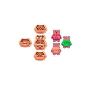 Shape Cutters: Christmas Teddy Cutter with jumpers 4pc set