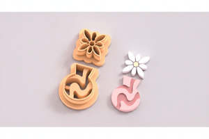 VDAY'26 - 23. Square Daisy & Round Vase Detail Cutter - 2 pc set
