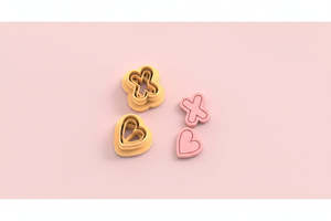 Shape Cutters: VDAY'26 - 2. X & O Heart Detail Cutter 2pc set