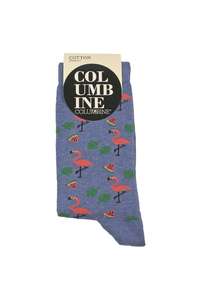 Products: Women's Flamingos Cotton Crew Columbine