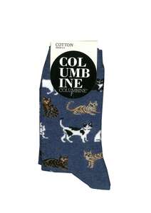 Products: Women's Lotsa Cats Cotton Crew Columbine