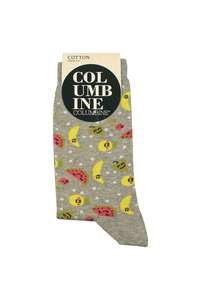 Products: Women's Smiling Fruits Cotton Crew Columbine