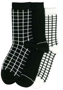 Products: Women's Grid Pattern Cotton Crew 3 Pair Pack Columbine