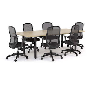 Medium Meeting Tables 6 8 People: Cubit Boardroom Table and Flex Chair Package
