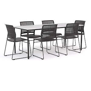 Lunchroom Packages: Ergoplan 1800 wide Canteen Table and Stax Chair Package