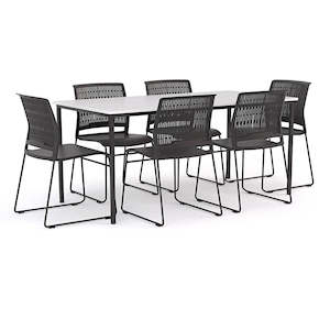 Lunchroom Packages: Ergoplan 1600 wide Canteen Table and Stax Chair Package