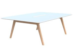 Small Meeting Tables: Oslo Touchdown-Pod (Rectangle/2 Person) - Melteca Top