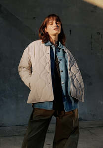 QUILTED JACKET, DOVE