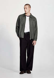 LINEN BLEND OVERSHIRT, FOG