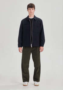 WOOL BLEND SHACKET, NAVY